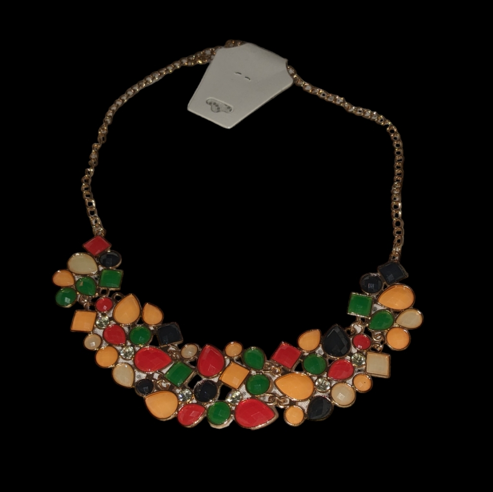 Necklace at neck